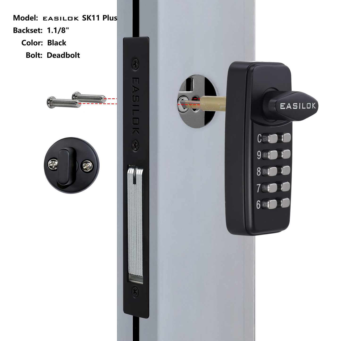 EASILOK--SK11 Plus : 100% keyless keypad Storefront Door Lock, 100% compatibly replacing the Adams Rite MS1850 series mortise,DIY installation with DRILL FREE
