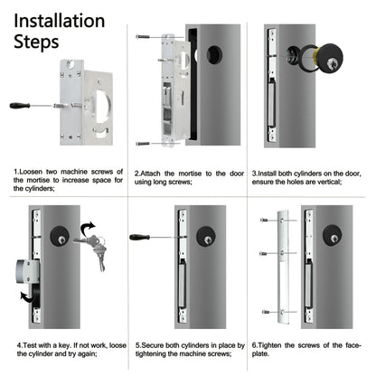 Storefront Deadbolt with  double  Cylinders in Black Finish ,Swing Deadbolt ,1.1/8"