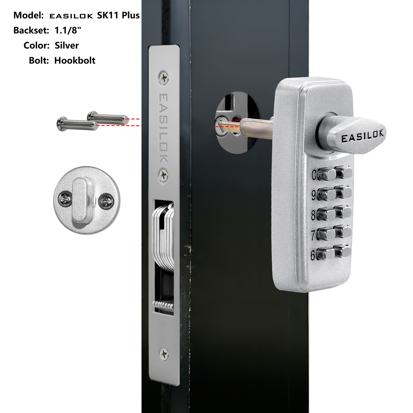 EASILOK--SK11 Plus : 100% keyless keypad Storefront Door Lock, 100% compatibly replacing the Adams Rite MS1850 series mortise,DIY installation with DRILL FREE