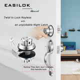 EASILOK 2 of E2 Keyed Alike Deadbolt locks with 10 dimple keys + 1 of door handle  with Ball door knob, Silver