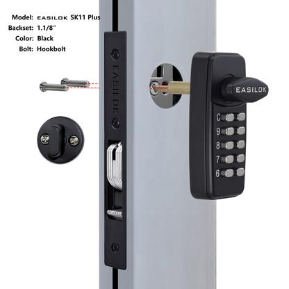 EASILOK--SK11 Plus : 100% keyless keypad Storefront Door Lock, 100% compatibly replacing the Adams Rite MS1850 series mortise,DIY installation with DRILL FREE