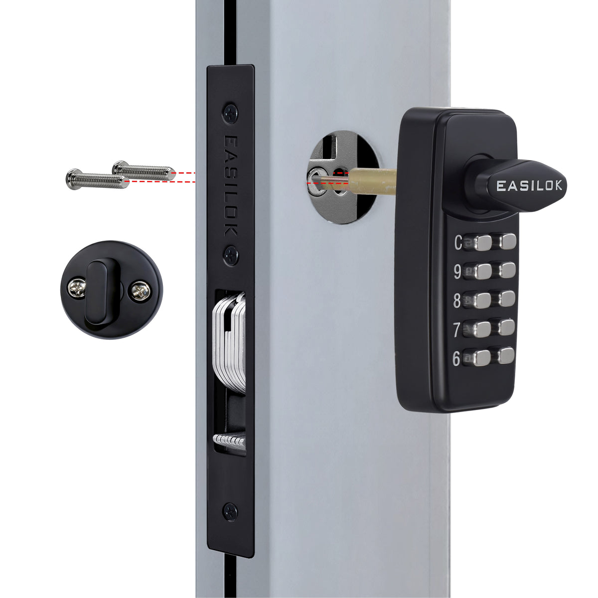 EASILOK SK1850：Keyless Keypad Storefront Door Lock, Replacement for Adams Rite with Drilling Free by DIY installation