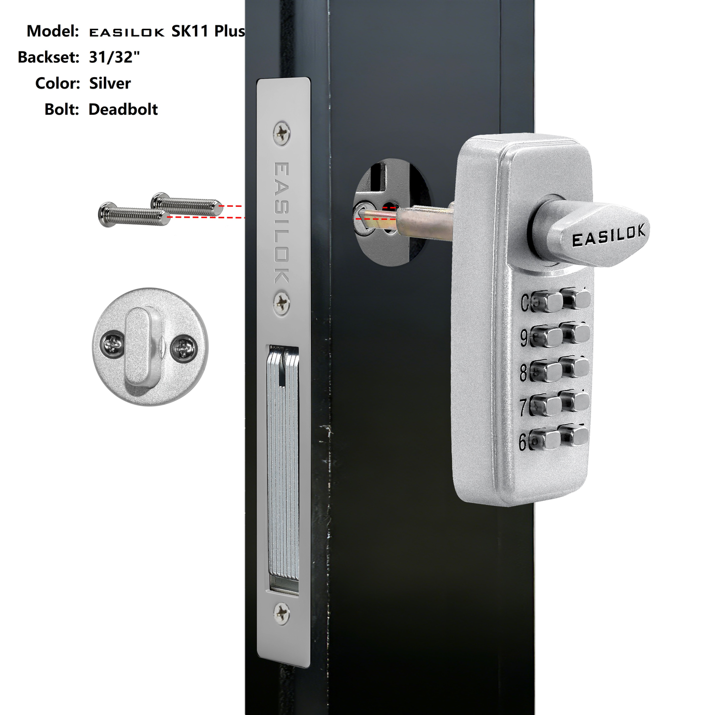 EASILOK--SK11 Plus : 100% keyless keypad Storefront Door Lock, 100% compatibly replacing the Adams Rite MS1850 series mortise,DIY installation with DRILL FREE