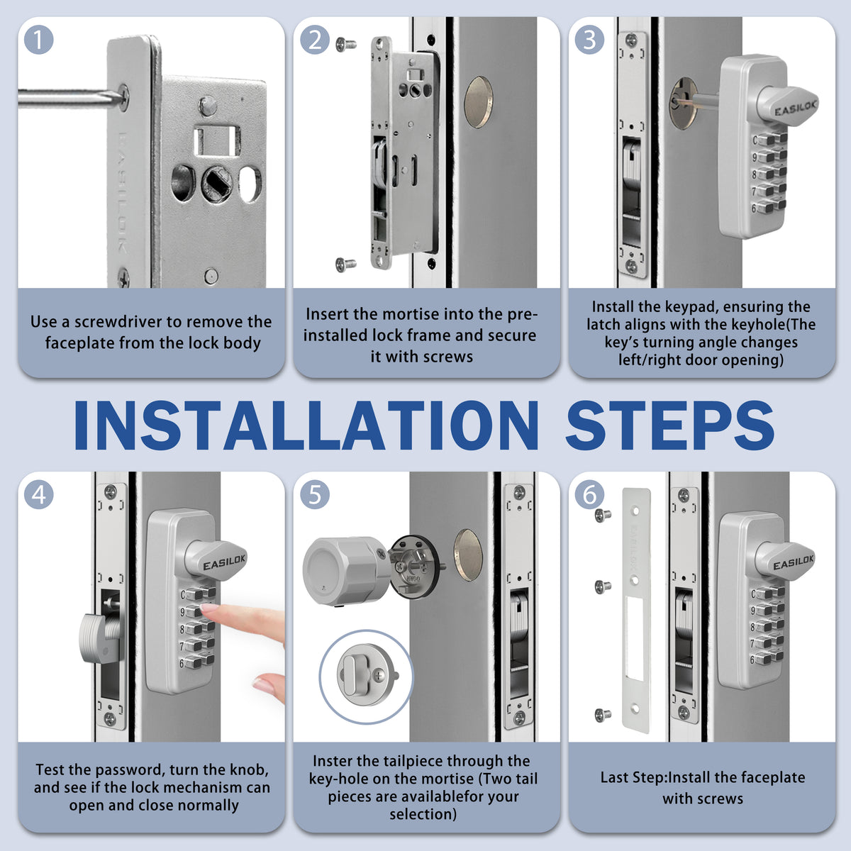 EASILOK SM1850 Mechanical Storefront Door Lock - Patented Twist-to-Lock Keyless with No key No code- Absolute Owner Control - Drill-Free DIY Replacement for Adams Rite MS1850S - 100% Reliability