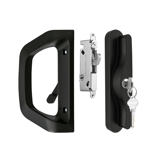 EASILOK A10--Sliding Door Lock solve the installation of the thumb turn - Black - Keyed