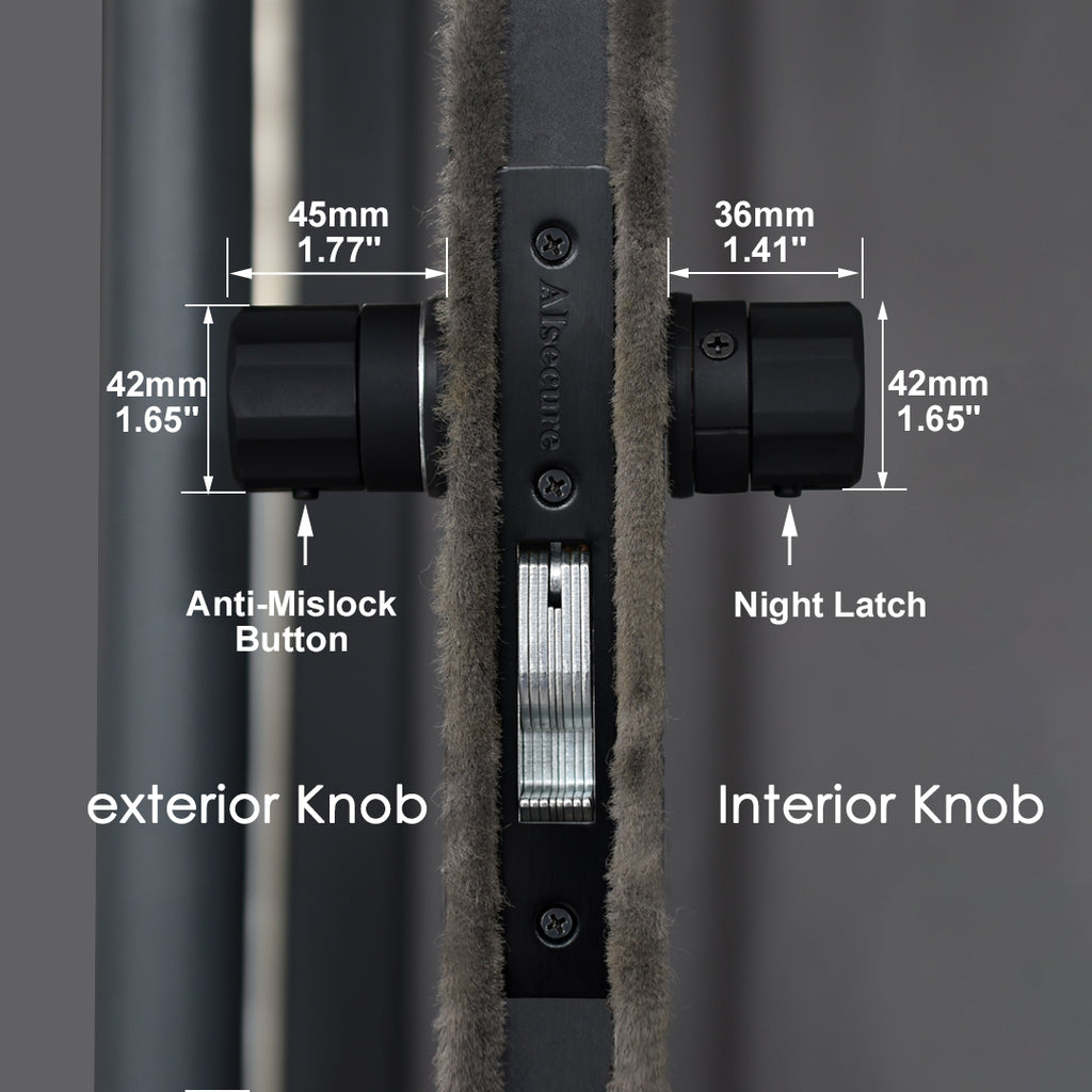 Alsecure 2*A5 Storefront Door Locks Keyed Alike Combo, Backset 1-31/32'' (25mm) , 1-1/8'' (29mm), Commerical  Hookbolt Mortise Lock With Anti-Mislock Button