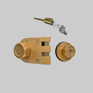 EASILOK A9 Jimmy Proof Lock, Twist to Lock Deadbolt Lock Keyless with Night Latch & Anti-Mislock Button, with Dimple Keys and extra Dimple keyway cylinder, keyed alike