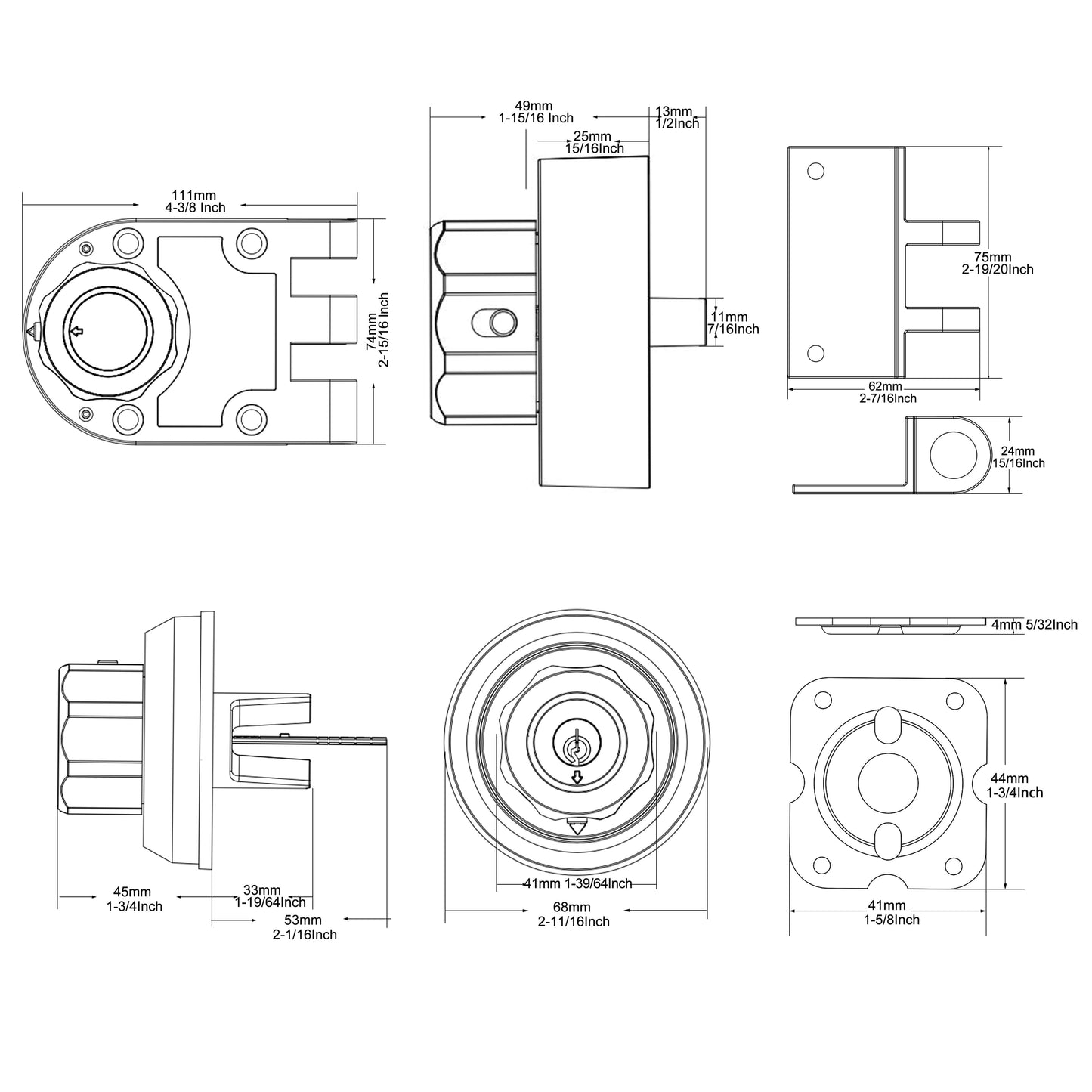 EASILOK E9 Jimmy Proof Deadbolt Lock Twist-to-Lock Keyless with Anti-Mislock Button & Unpickable Night Latch, Single Cylinder deadbolt Prohibits Forced Entry Silver