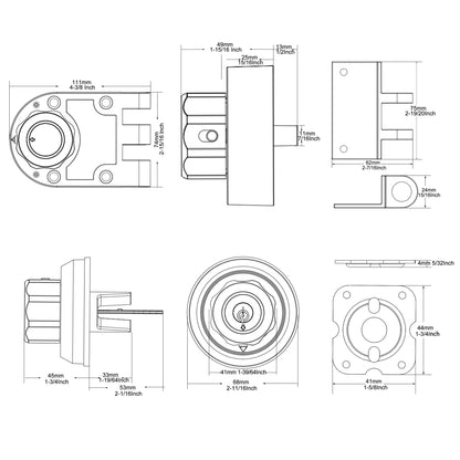 EASILOK E9 Jimmy Proof Deadbolt Lock Twist-to-Lock Keyless with Anti-Mislock Button & Unpickable Night Latch, Single Cylinder deadbolt Prohibits Forced Entry Silver