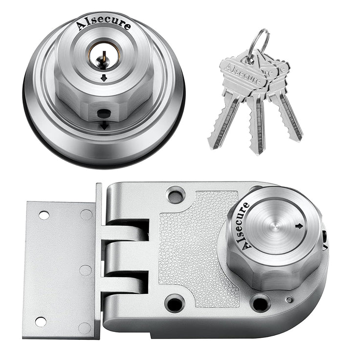 EASILOK Deadbolt Lock, E4 Twist-to-Lock Front Door Lock Keyless Heavy Duty Single Cylinder Deadbolt High Security With Unpickable Night Latch Anti Mislock Button Zinc Alloy Black
