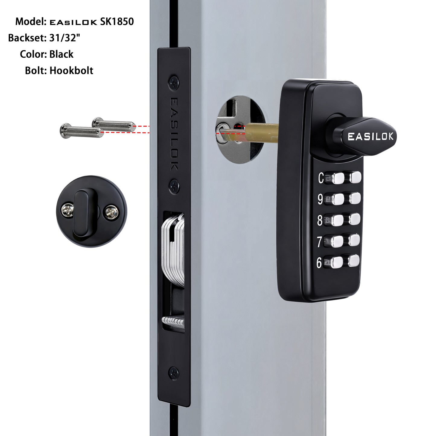 EASILOK SK1850：Keyless Keypad Storefront Door Lock, Replacement for Adams Rite with Drilling Free by DIY installation