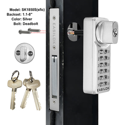 EASILOK SK1850S(sfic): The Only Drill-Free Combination Keyless Storefront Door Lock with SFIC Key Override & DIY Installation in The World