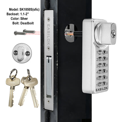 EASILOK SK1850S(sfic): The Only Drill-Free Combination Keyless Storefront Door Lock with SFIC Key Override & DIY Installation in The World
