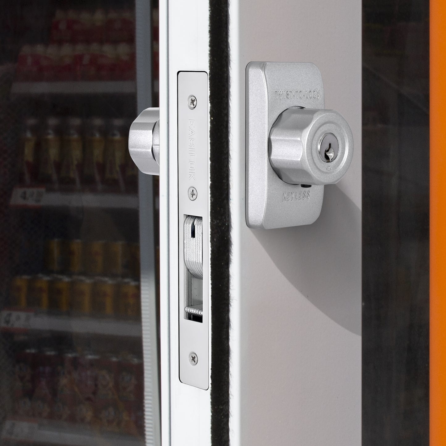 EASILOK SM1850 Mechanical Storefront Door Lock - Patented Twist-to-Lock Keyless  with No key No code- Absolute Owner Control - Drill-Free DIY Replacement for Adams Rite MS1850S - 100% Reliability