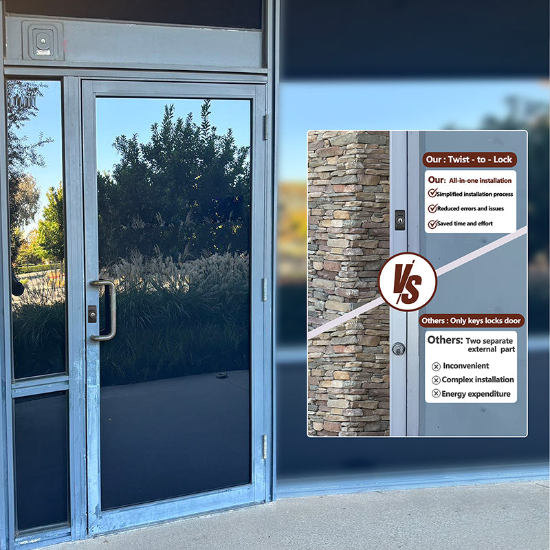 EASILOK SM1850 Mechanical Storefront Door Lock - Patented Twist-to-Lock Keyless  with No key No code- Absolute Owner Control - Drill-Free DIY Replacement for Adams Rite MS1850S - 100% Reliability