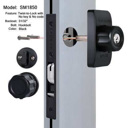 EASILOK SM1850 Mechanical Storefront Door Lock - Patented Twist-to-Lock Keyless  with No key No code- Absolute Owner Control - Drill-Free DIY Replacement for Adams Rite MS1850S - 100% Reliability