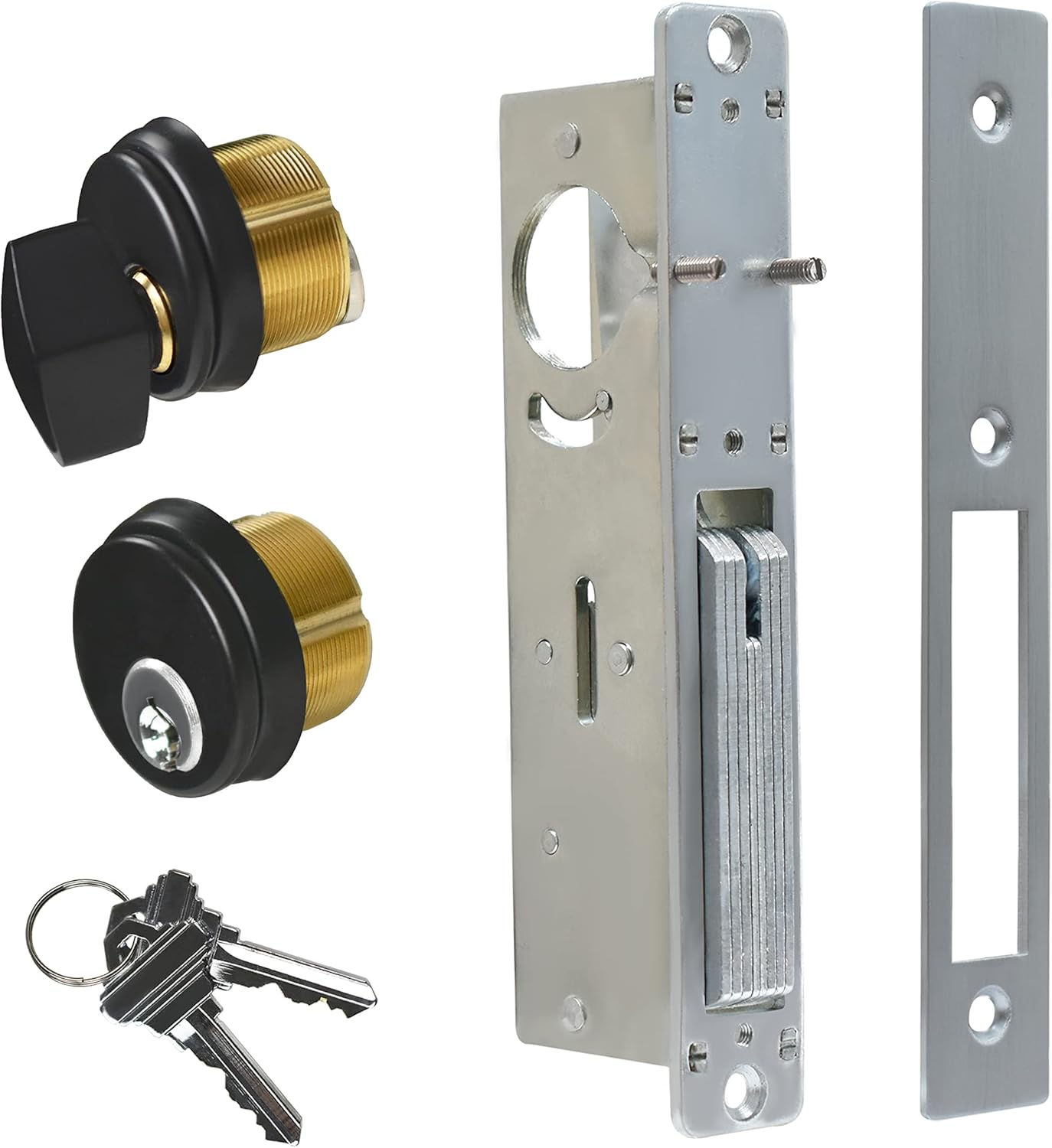 Adams Rite Style MS1850S Storefront Door Lock for Aluminum Glass Doors with Commeical Solid Brass Single Cylinder, 1.1/8"