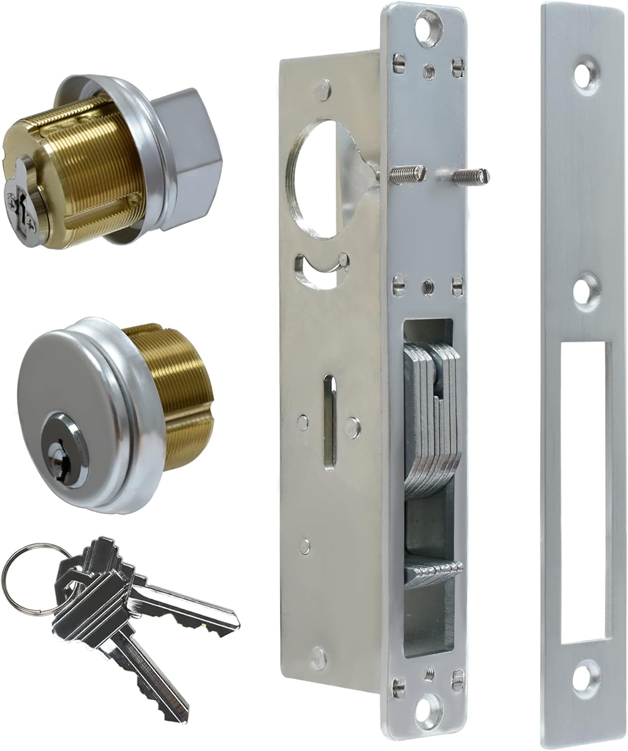 Adams Rite Style MS1850S Storefront Door Lock for Aluminum Glass Doors with Commeical Solid Brass Single Cylinder, 1.1/8"