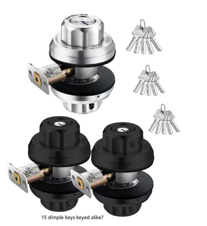 EASILOK E2  twist to lock deadbolt without any keys for front door knob lock  Silver 3 Packs(Dimple key)