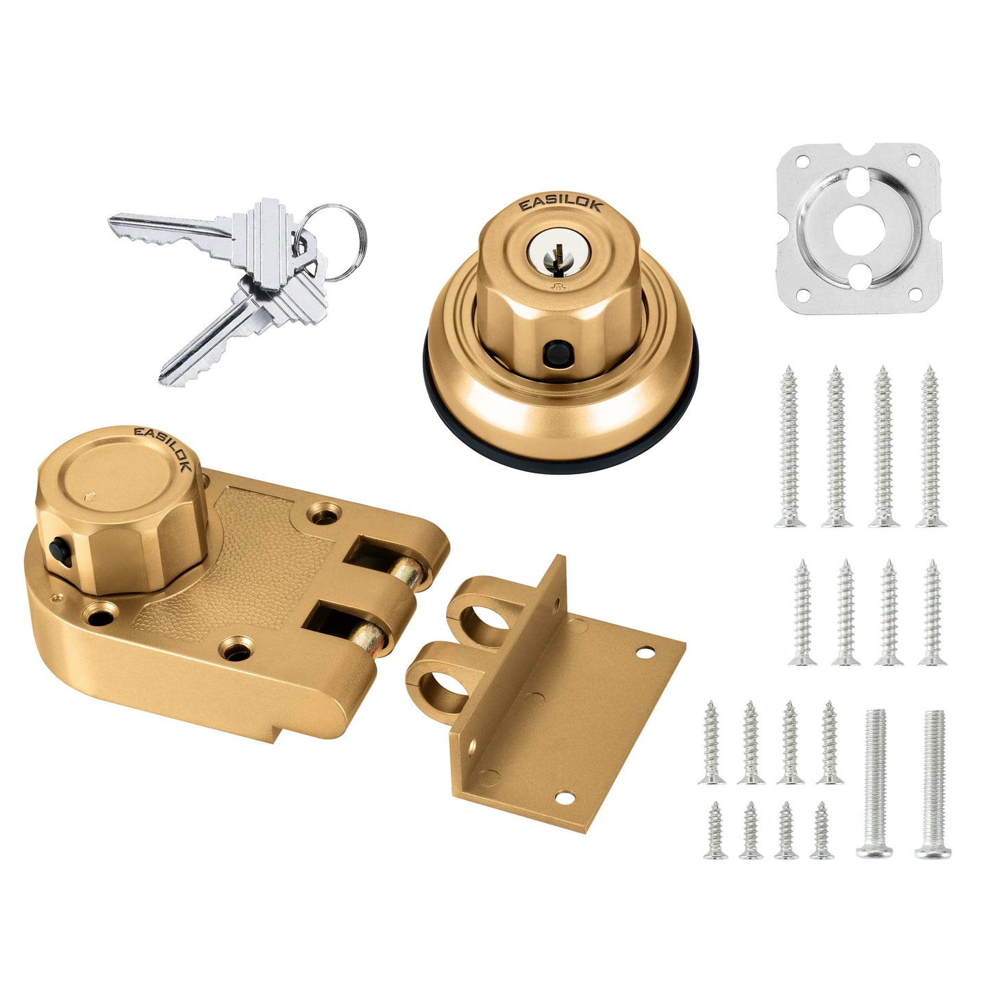 EASILOK E9 Jimmy Proof Deadbolt Lock Twist-to-Lock Keyless with Anti-Mislock Button & Unpickable Night Latch, Single Cylinder deadbolt Prohibits Forced Entry Silver