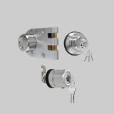 EASILOK 5*E2 with Keyed Alike Combo, Twist to Lock Deadbolt Lock Keyless with Night Latch & Anti-Mislock Button, Silver