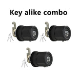 EASILOK 4*A7 with Keyed Alike Combo, Cabinet Cam Lock Keyless with Anti-Mislock Button, Black