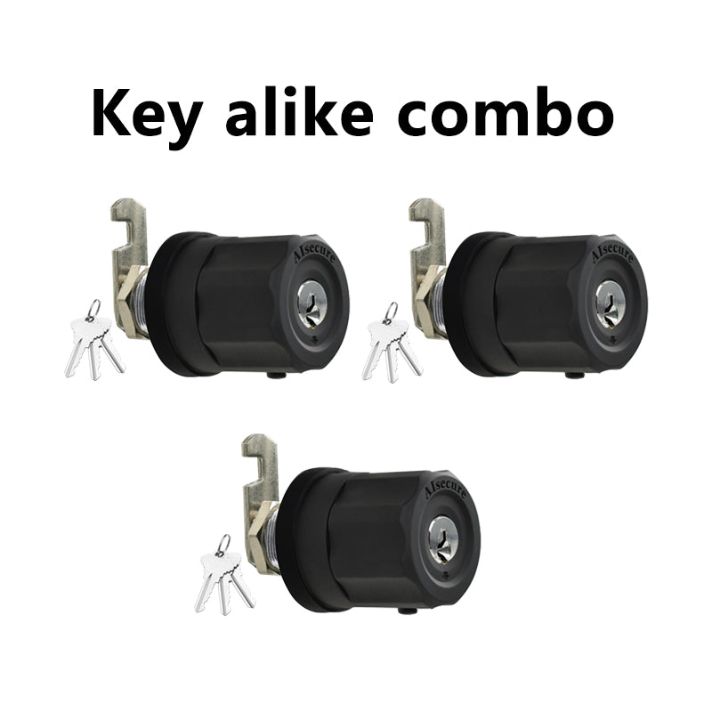 EASILOK 3*A7 with Keyed Alike Combo, Cabinet Cam Lock Keyless with Anti-Mislock Button, Black