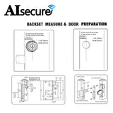 Alsecure 2*A5 Storefront Door Locks Keyed Alike Combo, Backset 1-31/32'' (25mm) , 1-1/8'' (29mm), Commerical  Hookbolt Mortise Lock With Anti-Mislock Button