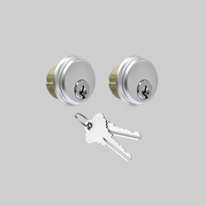 EASILOK Storefront Door Commercial Mortise Lock Cylinder keyed Alike with Keys, in Aluminum (1 Set, Silver)