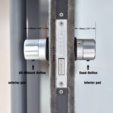 EASILOK A6 KFC (Aluminium ) Glass Door Lock Keyed Alike Combo, Commerical Deadbolt Mortise Lock With Anti-Mislock Button, Silver