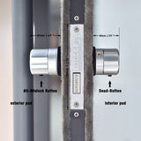 EASILOK A6 KFC (Aluminium ) Glass Door Lock Keyed Alike Combo, Commerical Deadbolt Mortise Lock With Anti-Mislock Button, Black