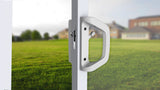 EASILOK A10 Sliding Patio Door Lock （with cylinder) , Matte White