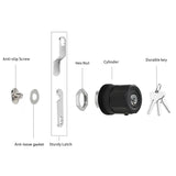 EASILOK 4*A7 with Keyed Alike Combo, Cabinet Cam Lock Keyless with Anti-Mislock Button, Black