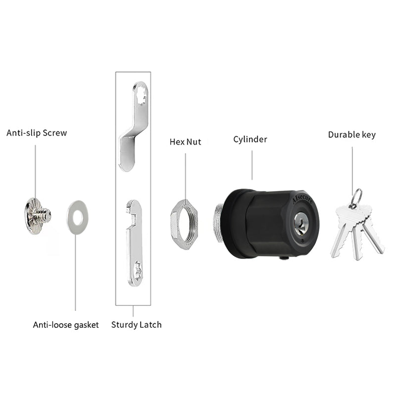 EASILOK32*A7 with Keyed Alike Combo, Cabinet Cam Lock Keyless with Anti-Mislock Button,black