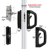 EASILOK A10 Sliding Patio Door Handle Set（with cylinder) , Matte Black