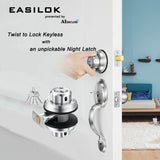 EASILOK 3*E2（2*black E2+1*silver E2, Dimple Keyway) with Keyed Alike Combo, Twist to Lock Deadbolt Lock Keyless with Night Latch & Anti-Mislock Button